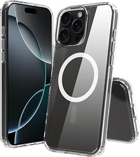 FanTEK Phone Case Compatible with iPhone 16 Pro 6.3 Inch, Magnetic Case Clear Protective Bumper Hard Back Cover