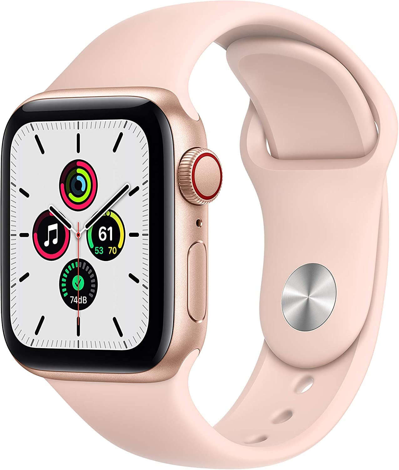 Apple Watch SE (GPS + Cellular, 40mm) - Gold Aluminum Case with Pink Sand Sport 