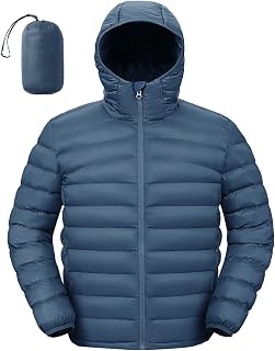 TBMPOY Lightweight Packable Puffer Jackets Hooded Winter Coat Insulated Warm Water Resistant for Travel Hiking Skiing