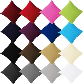 Pack of 2 Jersey Cushion Covers With Zip, Made of 100% Cotton, Cushion Cover Set in Many Sizes and Colours Oeko Tex, 50 x 50 cm