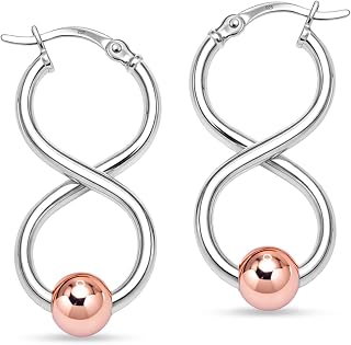 LeCalla 925 Sterling Silver Bead Ball Hoop Earrings | Classic Sleeper Drop Beaded Earrings | Click-Top Cape Style Hoop Earrings for Women | Lightweight Hypoallergenic Hoops Jewelry Gifts