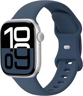 Sport Band Compatible with Apple Watch Band 49mm 46mm 45mm 44mm 42mm 41mm 40mm 38mm, Soft Silicone Replacement Strap for iWatch Series 10/9/8/7/6/5/4/3/2/1 Ultra SE