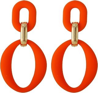 RUOFFETA Acrylic Rectangle Earrings, Fashion Acrylic Square/Oval/Hoop Statement Drop Earrings for Women