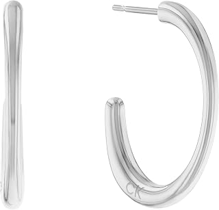 Calvin Klein PLAYFUL ORGANIC SHAPES Collection Women's Stainless Steel Hoop Earrings