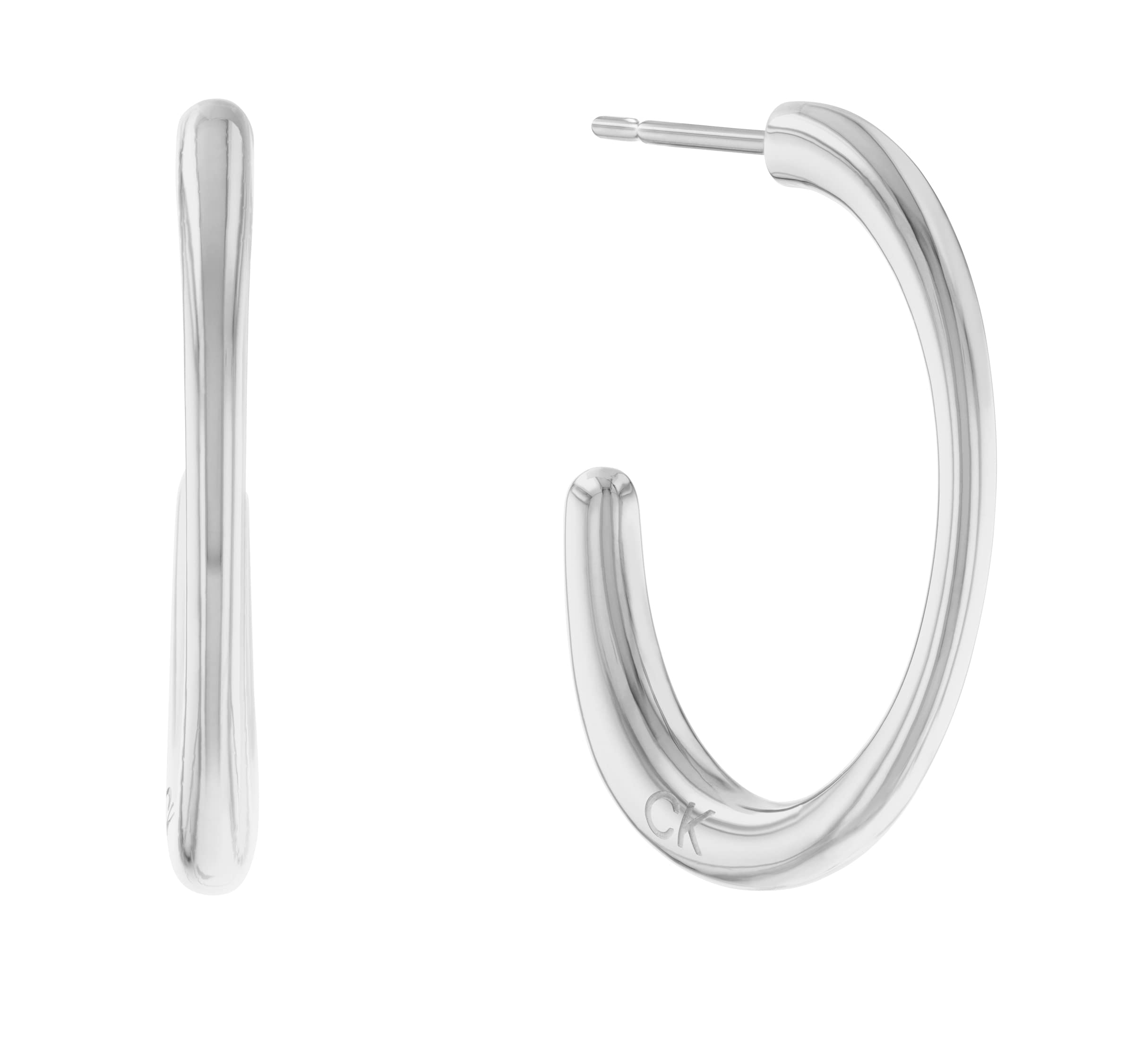 Calvin Klein PLAYFUL ORGANIC SHAPES Collection Women's Stainless Steel Hoop Earr