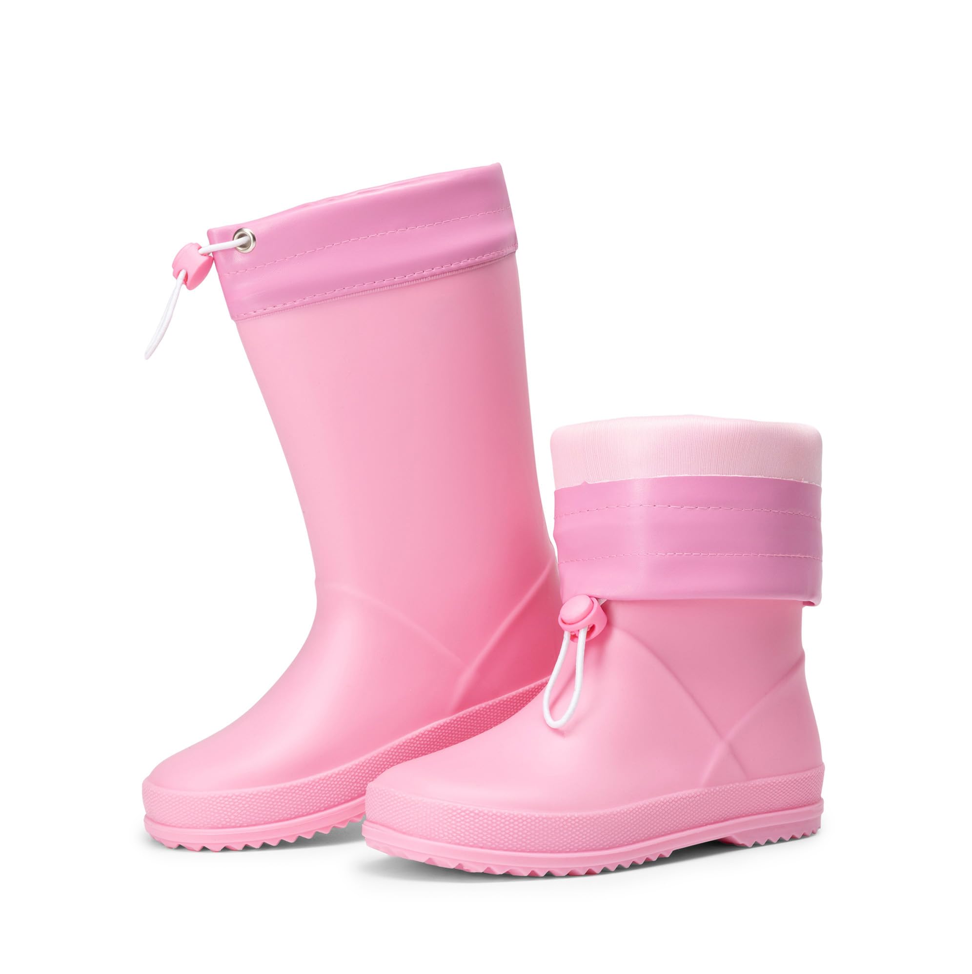 DREAM PAIRS Kids Waterproof Rain Boots | for Boys Girls,Non-Slip,Drawstring Coll