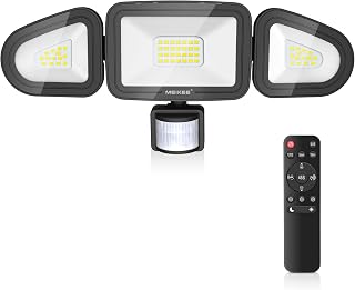 MEIKEE 42W Security Lights Outdoor Motion Sensor 3600LM PIR Floodlights | 6500K Daylight White,4 Modes,Timing with Remote Control,IP66 Waterproof,180° Adjustable,for Garden,Garage,Doorways