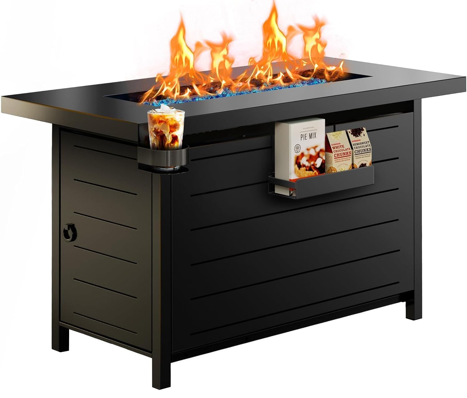 Ciays 43″ Fire Pit Table with Glass Beads & Lid, CSA-Certified Gas Fire Pit with