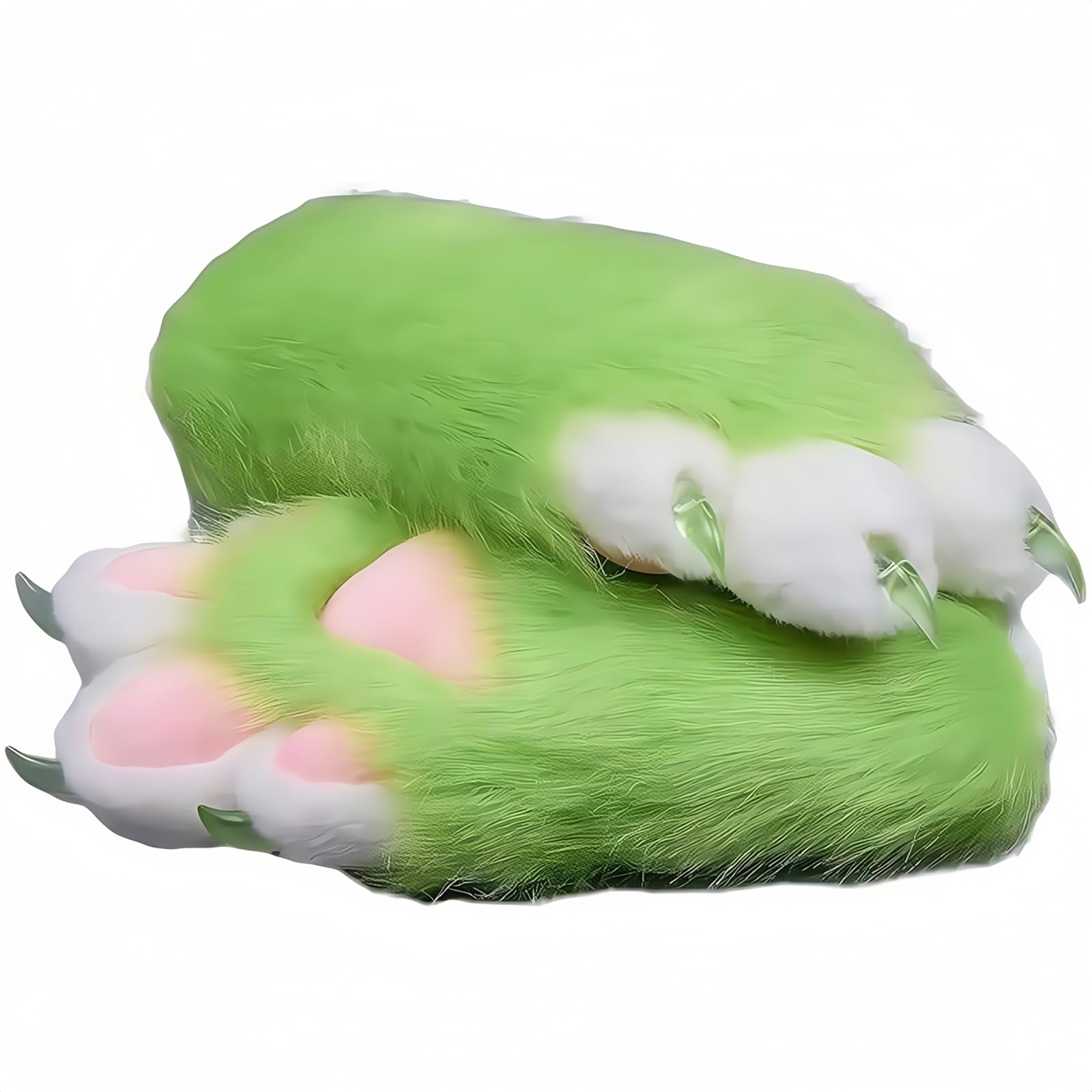 Fursuit Paw Gloves with Built-in Whistle, Furry Claw Gloves for Adults, Soft Ani