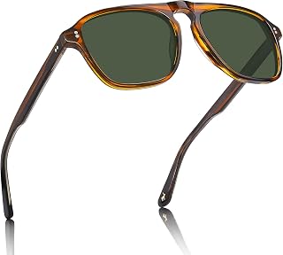 CARFIA Classic Acetate Polarized Sunglasses for Men Pilot Design CA5355