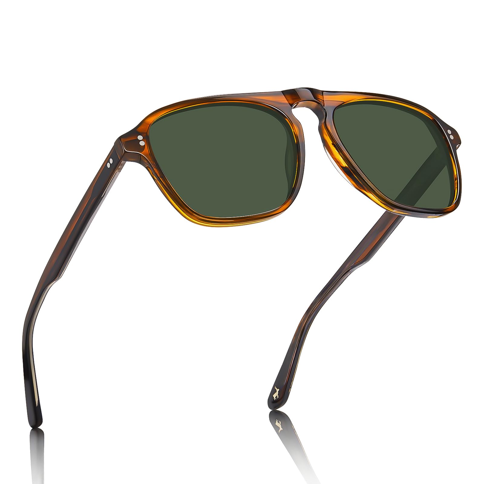CARFIA Classic Acetate Polarized Sunglasses for Men Pilot Design CA5355
