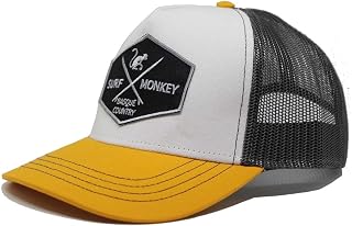Surf Monkey® Trucker Hat - Men/Women Cap - 5 Panel Design - One Size - Structured Hood with Medium Profile, Blue
