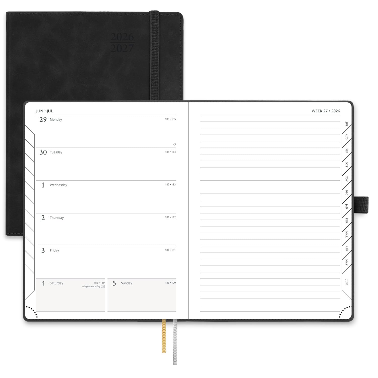 POPRUN Agenda 2026-2027 Weekly Planner 6.5''x8.5'', Daily Calendar Notebook | Da