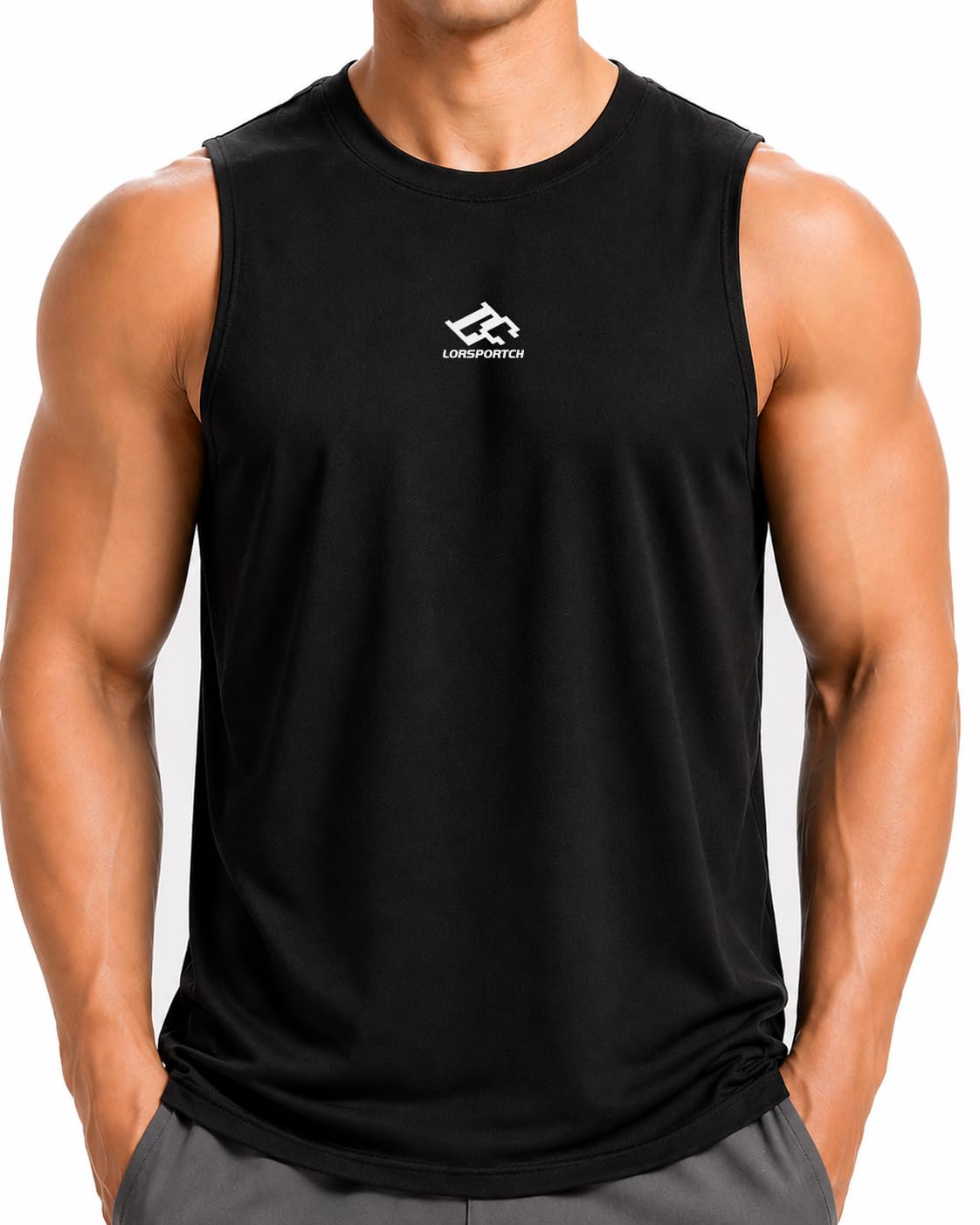 Men's Workout Tank Tops Quick Dry Gym Muscle Tees Fitness Running Vest Bodybuild