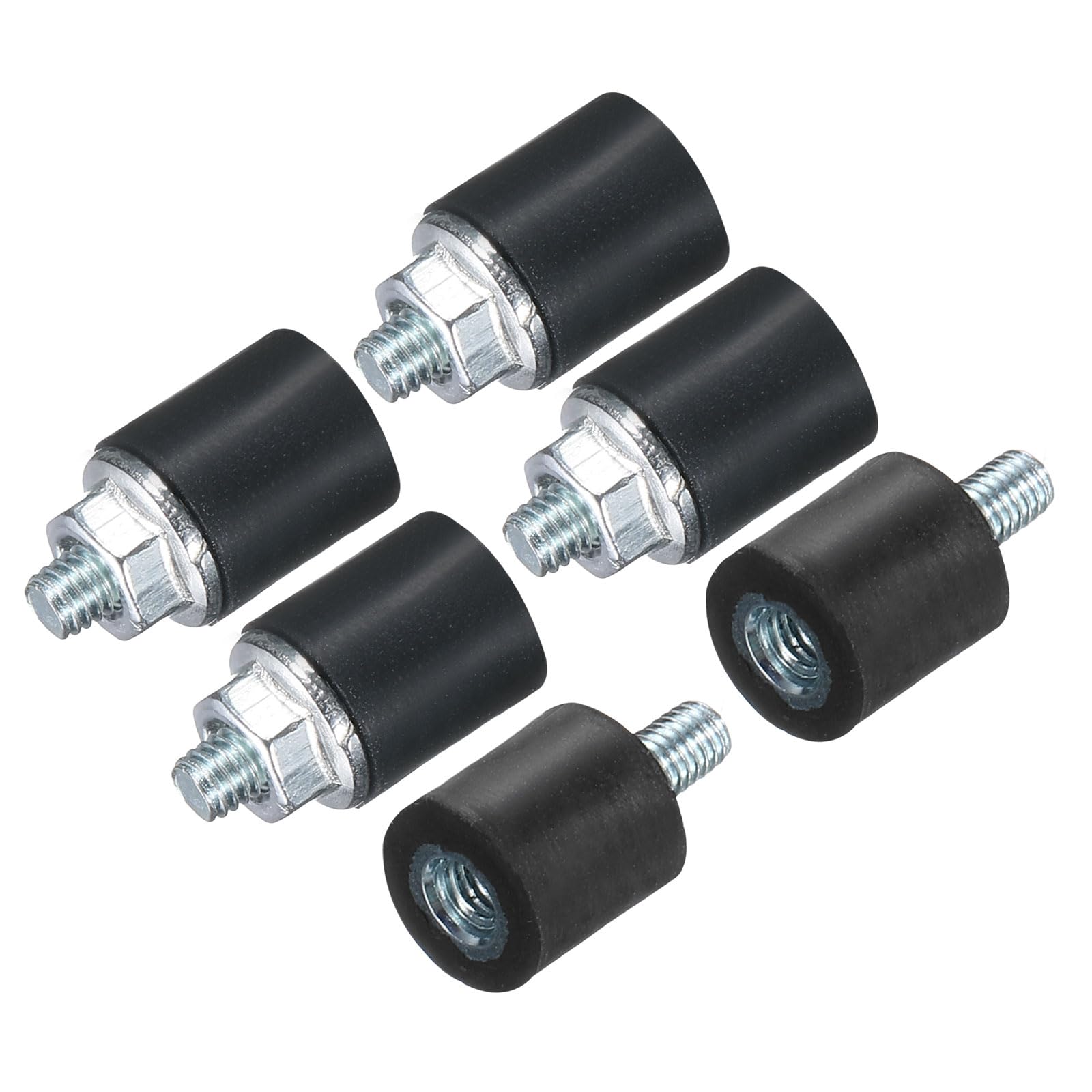 uxcell 6pcs M3x6mm Rubber Isolator Mounts with Studs 8x8mm | Male Female Vibrati