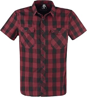 Brandit Roadstar Men's Short Sleeve Shirt Black/Red Regular