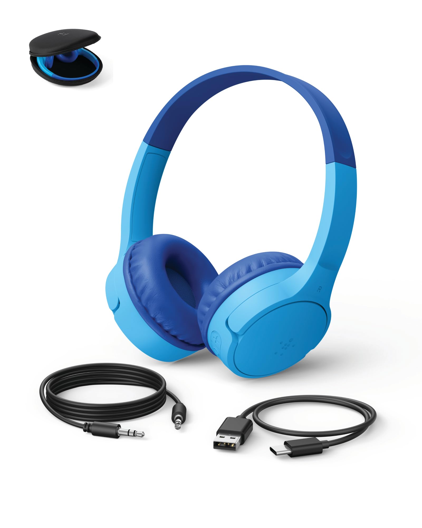 Belkin SoundForm Mini Kids Headphones, Wireless & Wired, 30H Playtime, Case | He