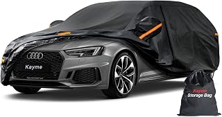 Kayme 7 Layers Estate Car Cover Waterproof Breathable, Outdoor Full Wagon Cover All Weather. Universal Fit for A4 Avant, BMW 3 Series Touring,VW Passat, Octavia Combi, Corolla,Volvo V60.(450 To 485cm)