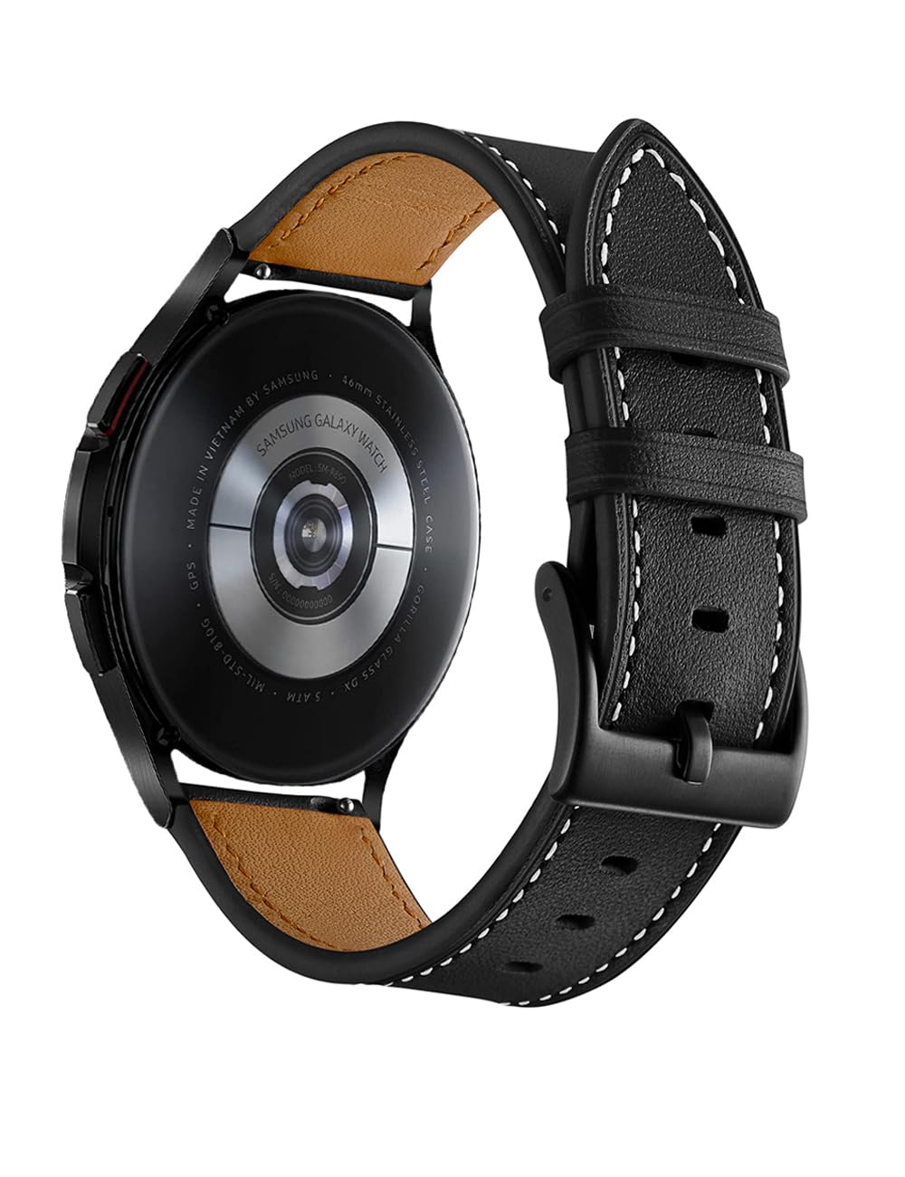 Leather Strap for Galaxy Watch 7/6 Classic 47mm 43mm/5 Pro 45mm, 20mm Watch Band