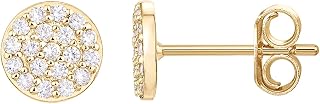 PAVOI CZ Stud Earrings for Women, 925 Silver, 18K Gold Plated, Yellow Gold
