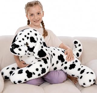 BENINY 31.5" Large Dalmatian Stuffed Animal, Spotted Dog Plush Pillow | Giant Plush Toy Gift for Dog Lovers