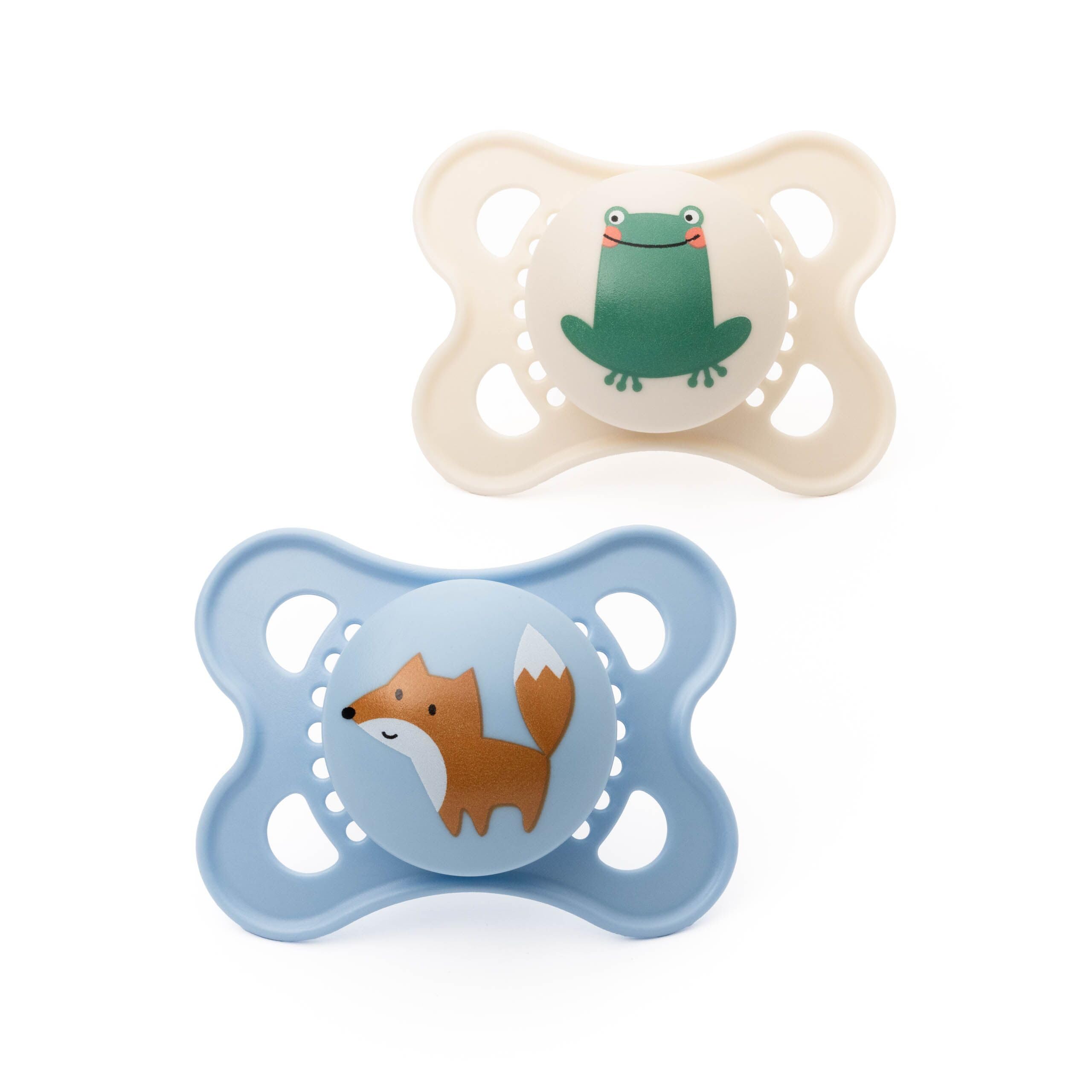 MAM Original Dummies, 0-6M, 2 Pack, Orthodontic Design, Blue/Cream | Comes in Du