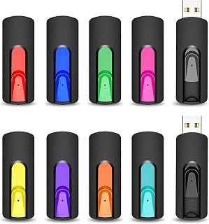 USB Stick 16GB 10-Piece Set, Vansuny USB Stick 16GB Pack of 10 Slide Retractable, USB 2.0 16GB Memory Stick Data Storage Backup for PC/Mac/Desktop/Laptop/Game Consoles (Multicoloured, Pack of 10)