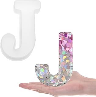 Letter J Large Silicone Mould 6 Inch 3D Capital Letters DIY Decoration Home Party Decorations Candle Wax Soap