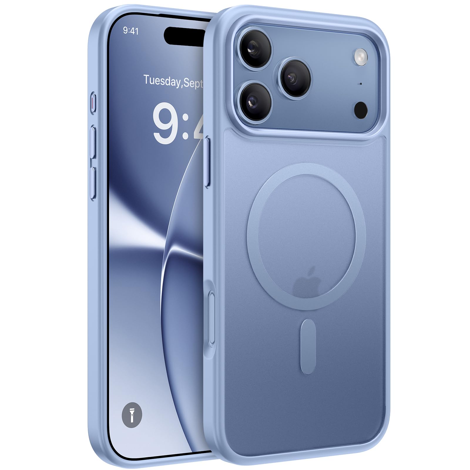 Miracase Magnetic for iPhone 18 Pro Max Case, Glacier Blue | Translucent Matte, 
