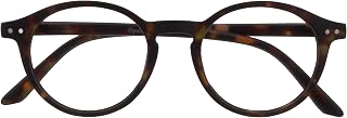 OPULIZE REY Reading Glasses – Retro Round Frames – Brown Tortoise Shell Matte – Men Women – Spring Hinges – R56-2 – +2.50