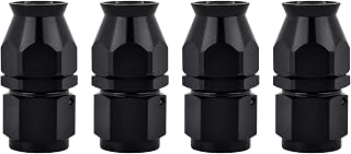 EVIL ENERGY 6AN PTFE Hose End Fitting Straight Black for PTFE Hose Only 4PCS