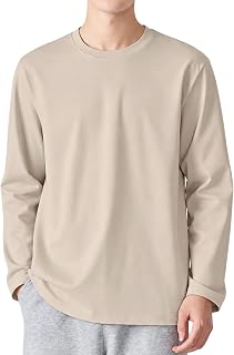 Kayiyasu Men's T-Shirt, Long Sleeve, 100% Cotton, Long T-Shirt