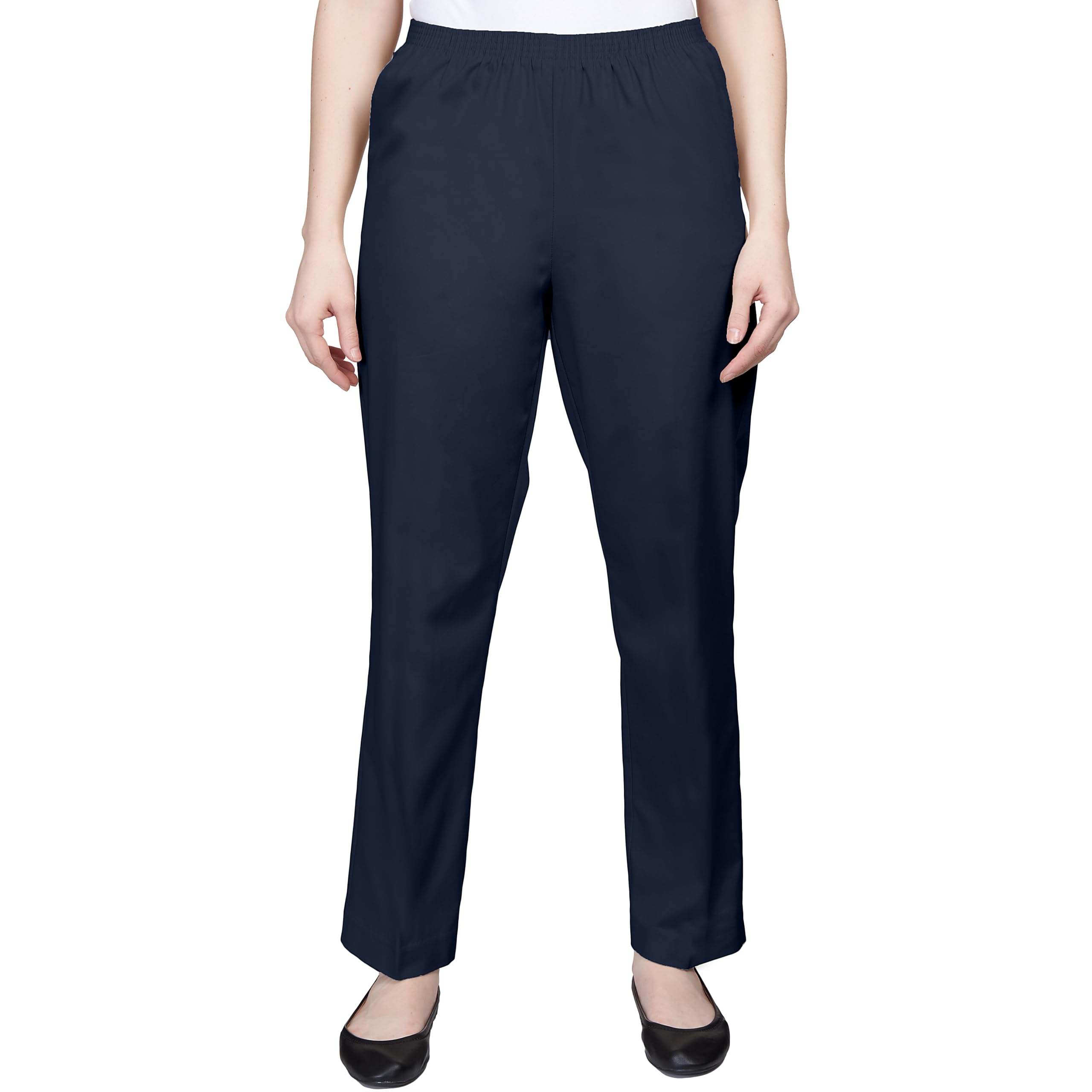 Alfred Dunner Women's All Around Elastic Waist Cotton Short Twill Pants Pants