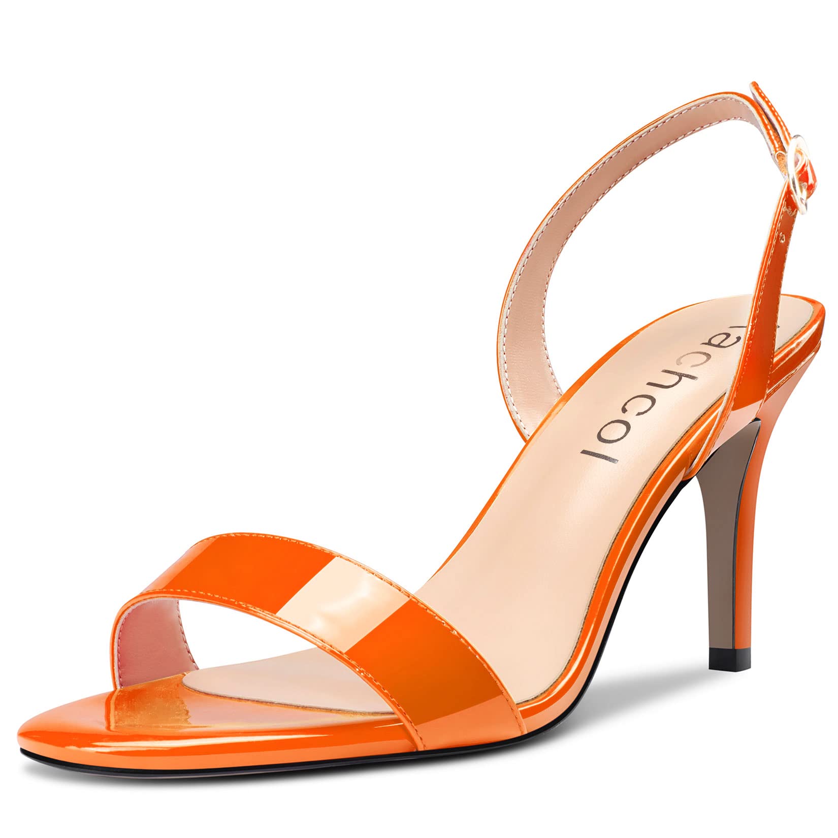 Aachcol Women's Stiletto Medium High Heel Sandals Lace Ankle Strap Round Slingba