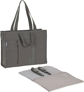 Lässig Changing Bag with Changing Mat, Pram Attachment, Sustainably Made / Tote Up Bag