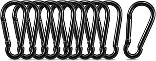 10pcs M4 Carabiner Clip Spring Snap Hook,Black 1.57 Inch Heavy Duty Small Carabiner Clip for Bird Feeders,Dog Leash,Harness,Swing Set,Quick Link Keychain