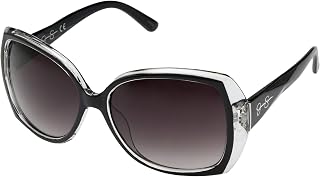 Jessica Simpson Women's J5234 Ox Non-Polarized Iridium Round Sunglasses, Black, 70 mm