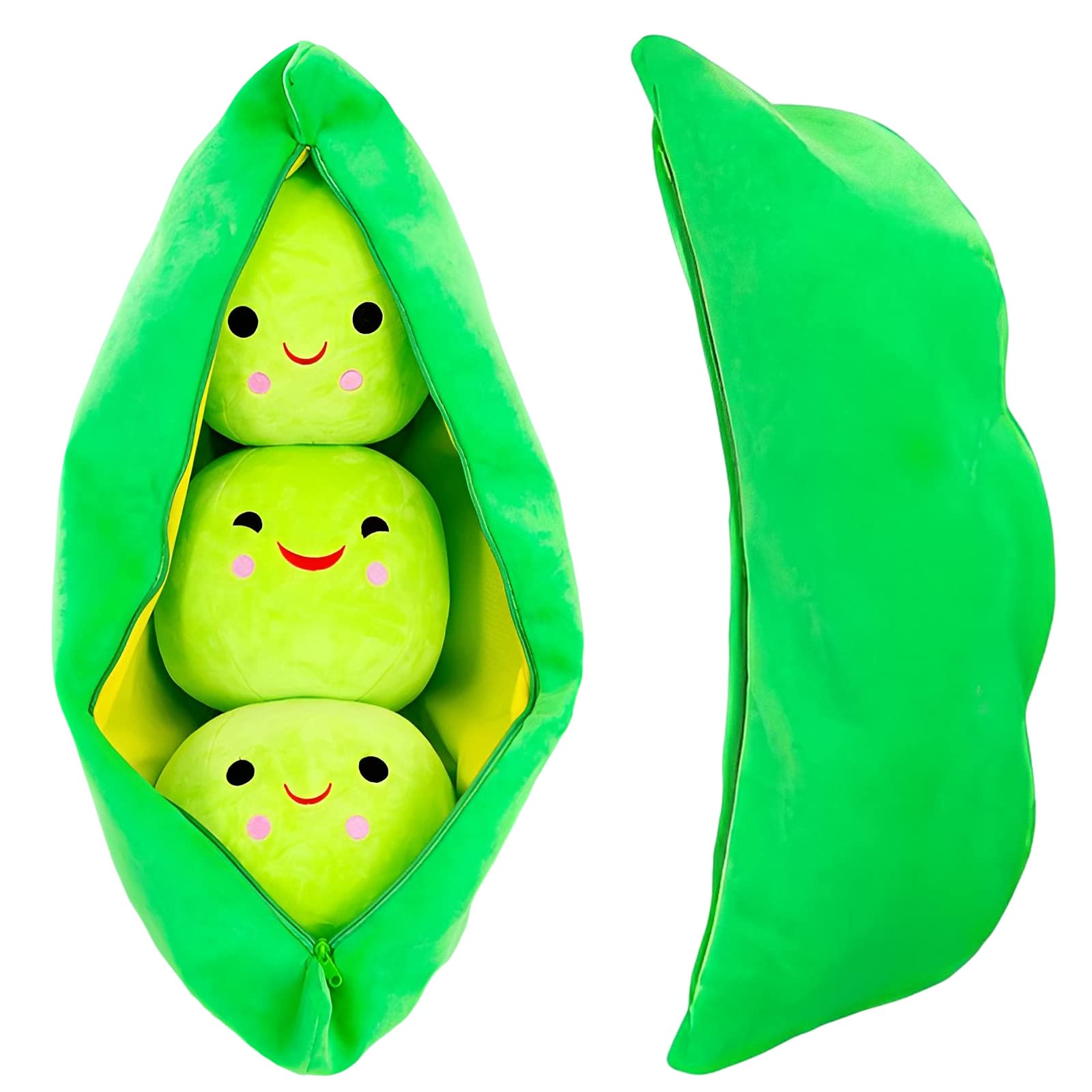 AOQI Peas in A Pod Plush Squishy Stuffed Toy Gift Green Beans 9.8in | Detachable