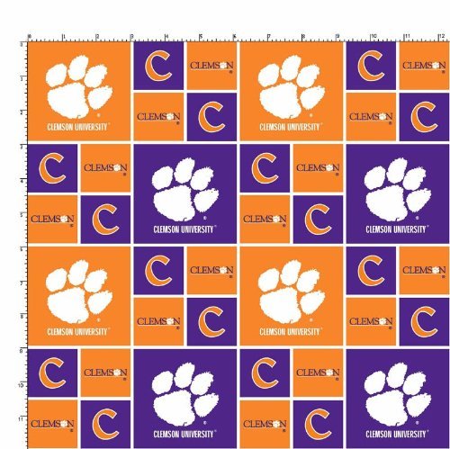 SYKEL ENTERPRISES Clemson Tigers Cotton Fabric - 100% Cotton, Sold by The Yard