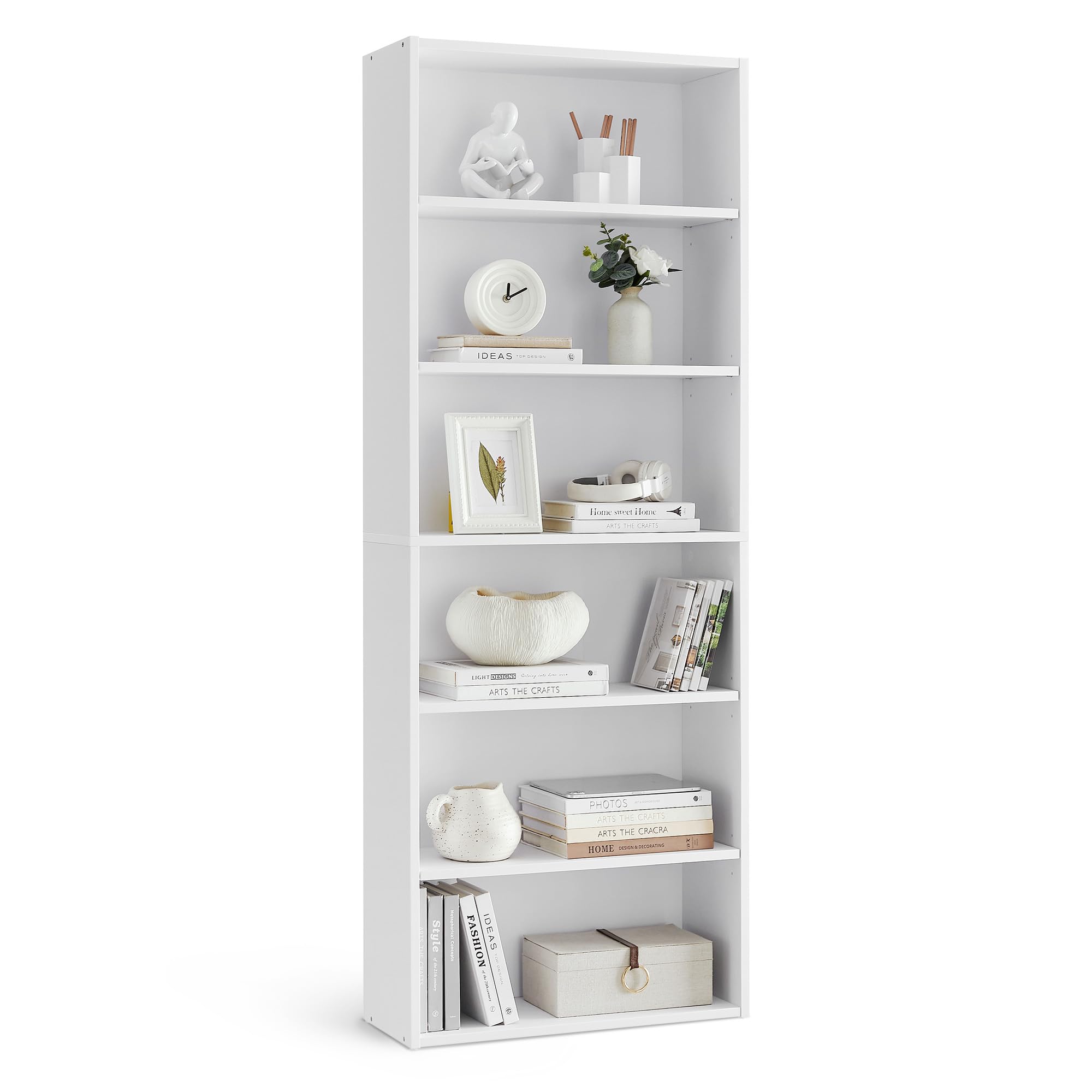 VASAGLE CUSTOS Collection - Bookshelf, 23.6 Inches Wide, 6-Tier Open Bookcase wi