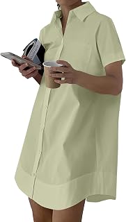 Women's Button Down Casual Shirt Dress