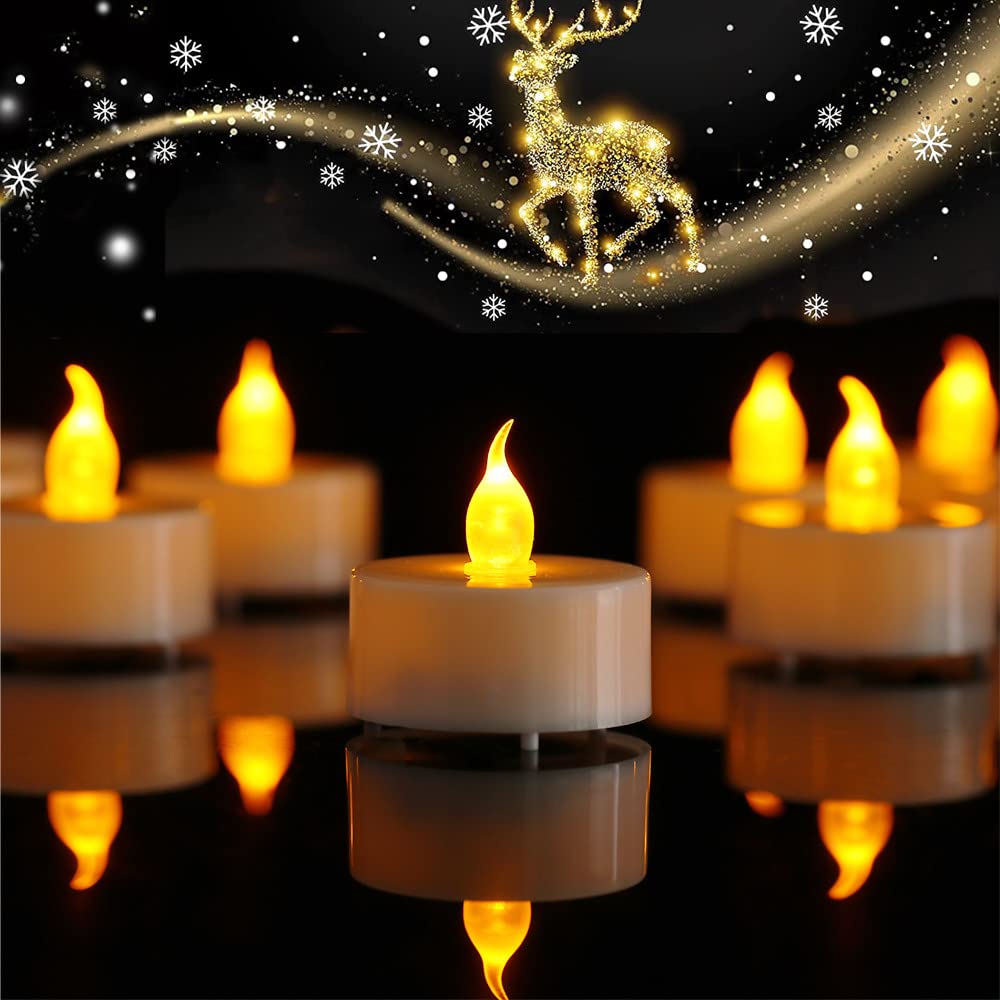 Jialine12 Pack Realistic and Bright Flickering Battery Operated Flameless LED Te
