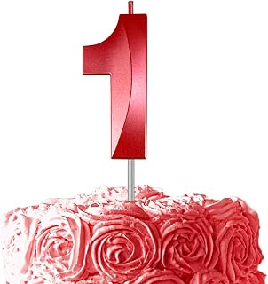 Red Birthday Number 1 Candles for Wedding Party Cake Decorations