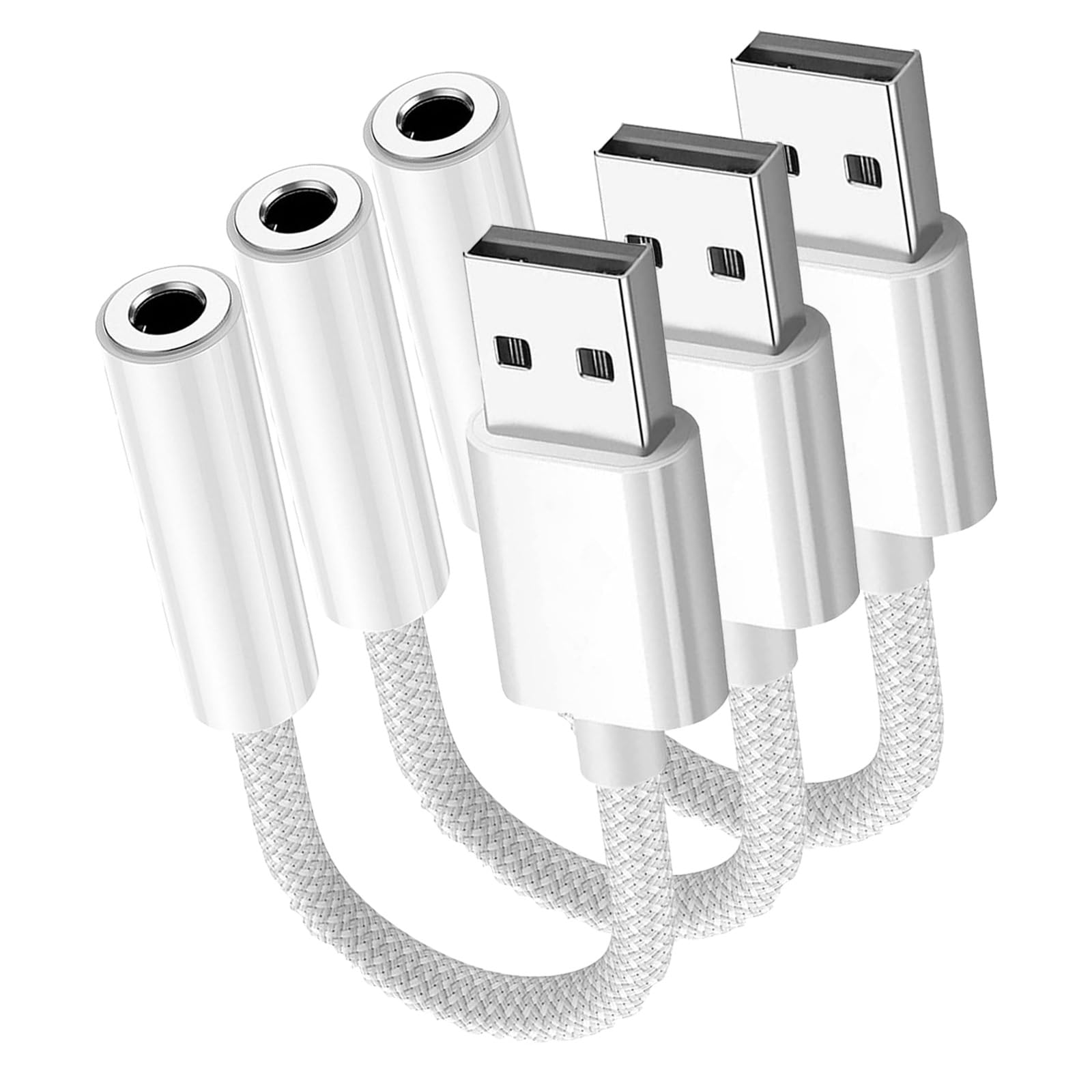 Fidioto USB to 3.5mm Jack Audio Adapter, Mic-Supported USB to Headphone Jack Ada