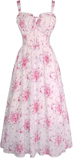 Scarlet Darkness Floral Corset Dress Summer Dresses For Women 2025 Milkmaid Dress Fairy Dresses Cottagecore