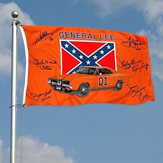 Nositacy General Lee Autographed Checkered Racing Flag #01 Flag Flag 30x5ft for Car Fans with Brass Grommets (Car)