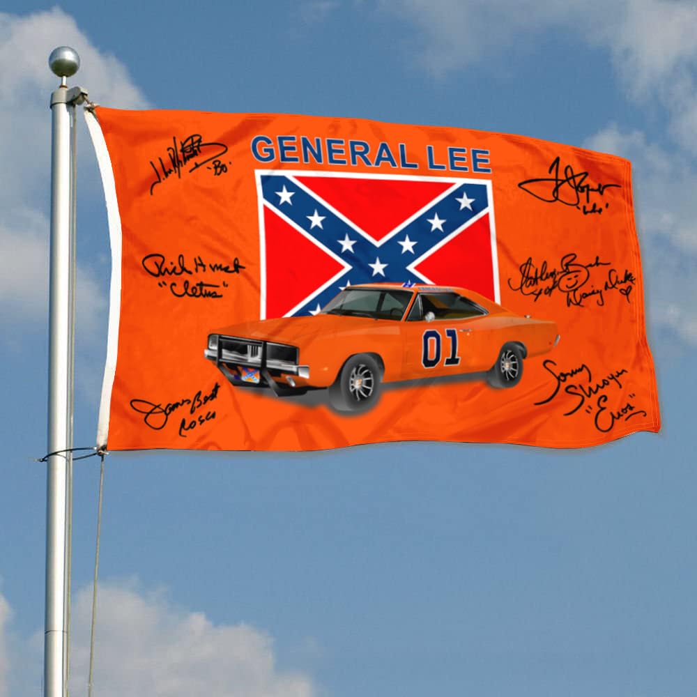 Nositacy General Lee Autographed Checkered Racing Flag #01 Flag Flag 30x5ft for 