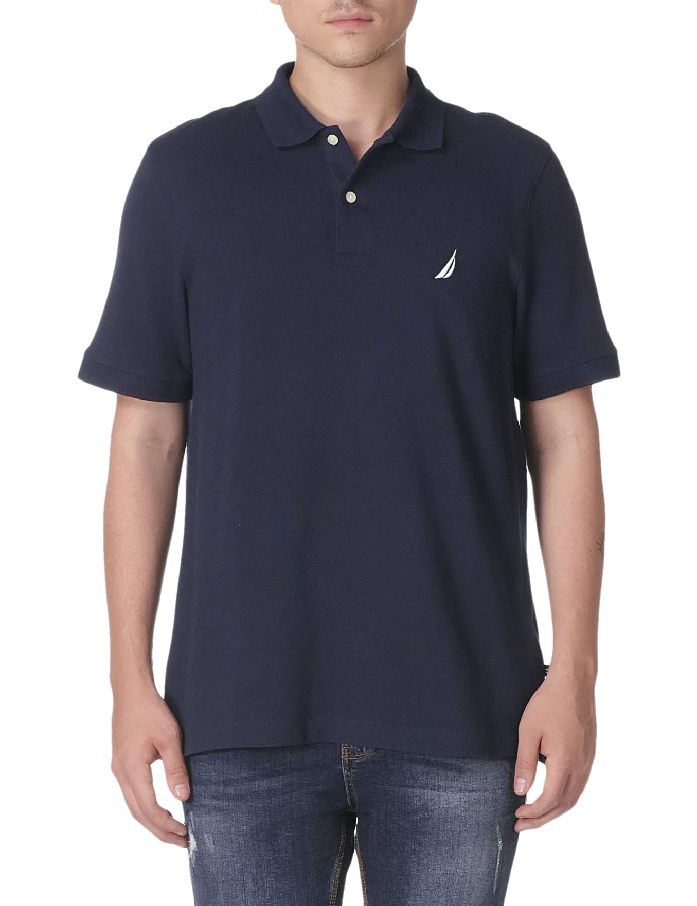 Nautica Men's Short Sleeve Solid Cotton Pique Polo Shirt (Pack of 1)
