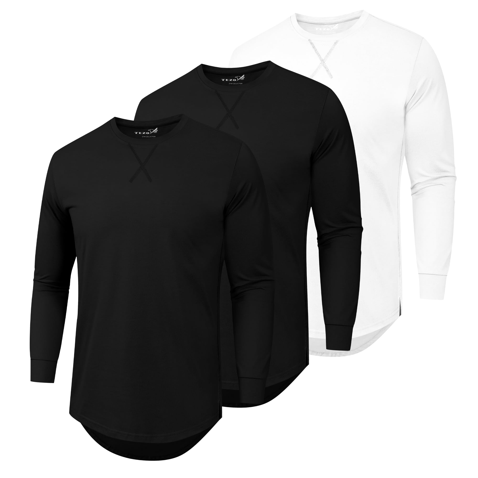 Mens 3 Pack Plain Cotton Shirts Short Sleeve Casual Crew Neck T-Shirts Hipster H