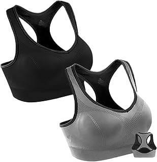 Women's Racerback Sports Bras High Impact Workout Yoga Gym Fitness Bra